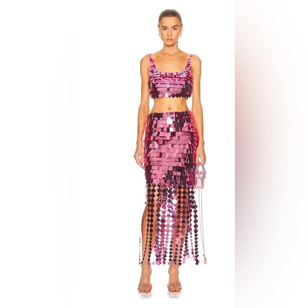 Jonathan Simkhai Pink Sequin 2 piece set.